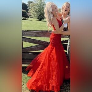Elegant Red Evening Gown